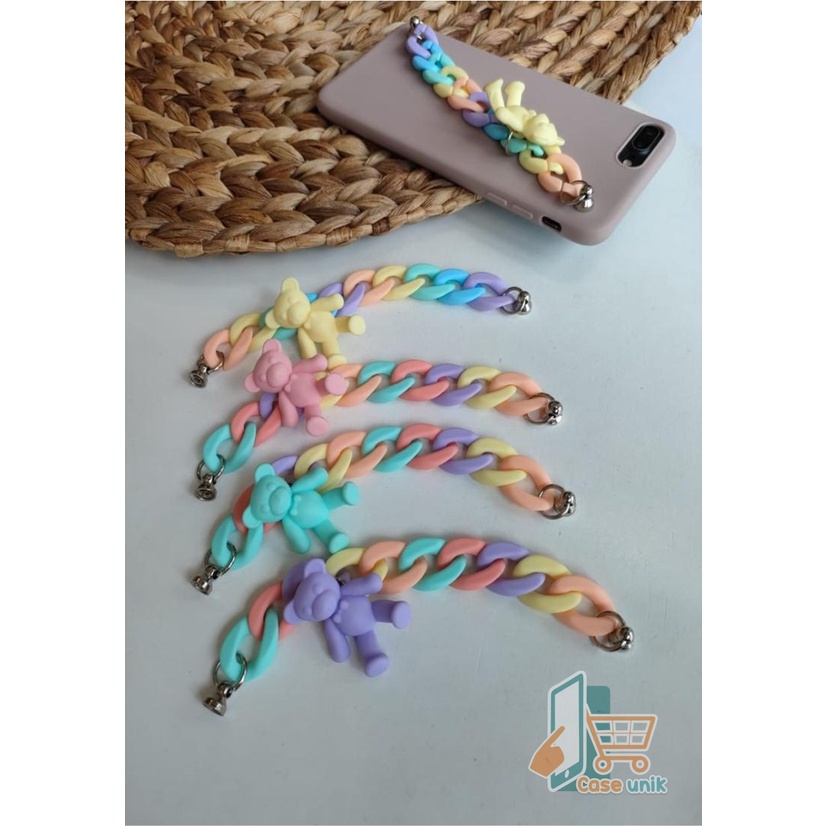 PAKET GELANG TALI RANTAI BAUT SLINGCASE SLING RANTAI BERUANG RAINBOW LANYARD UNIVERSAL CANDY KOPER CHOICE DOVE CS3611