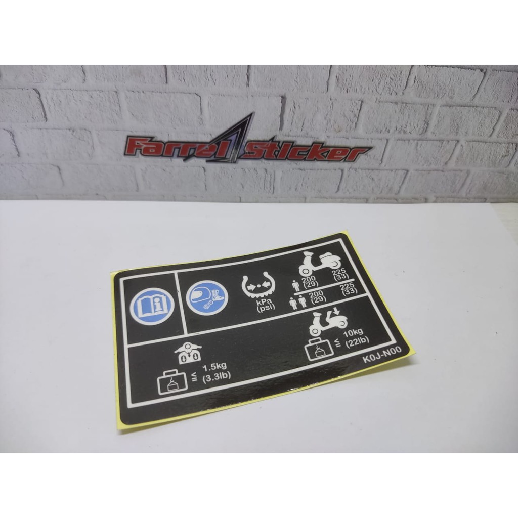 stiker warning sticker prosedur HONDA MATIC NEW