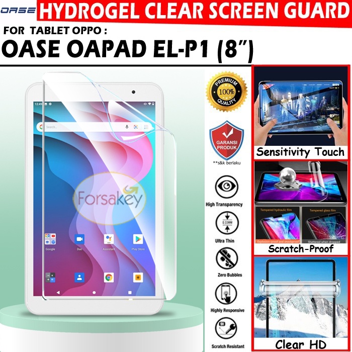 Screen Guard Protector Oppo Oase Oapad EL-P1 Tab Tablet Android 8 Inch Anti Gores Antigores Hydrogel