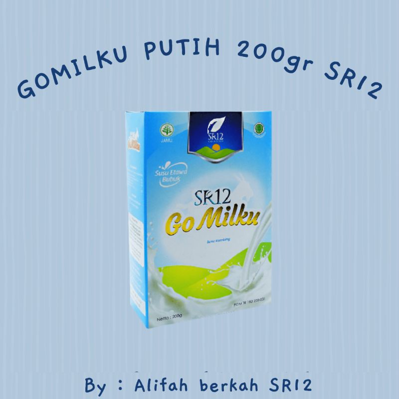 

GOMILKU PUTIH/ORIGINAL 200gr SR12/SUSU KAMBING ETAWA/SUSU KESEHATAN BPOM
