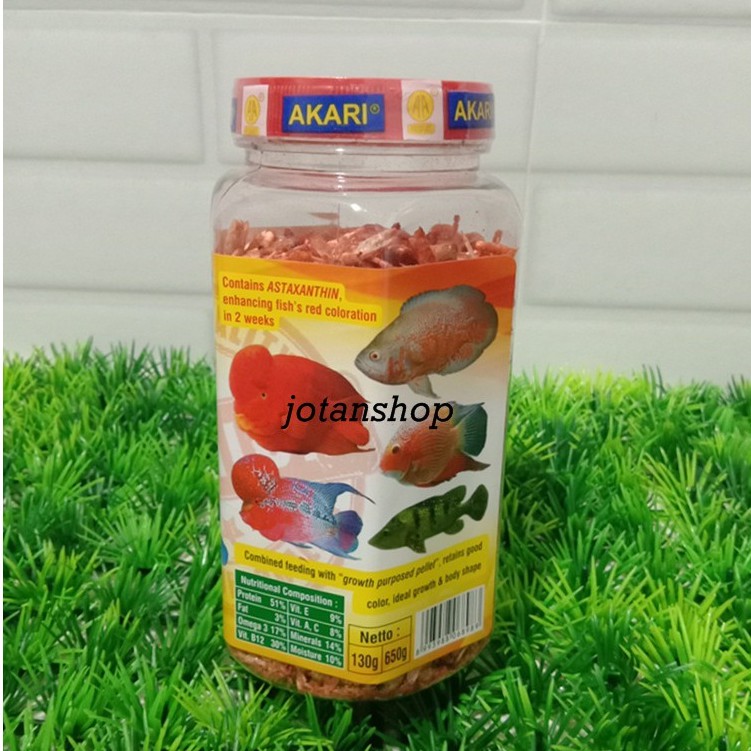 Akari Udang Super Astaxanthin 130 gr pakan makanan ikan Lou han koi hias predator