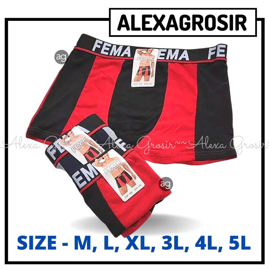 [COD] SEMPAK BOXER PRIA JUMBO M L XL 3L 4L 5XL CD CELANA DALAM BIG SIZE TERMINATOR