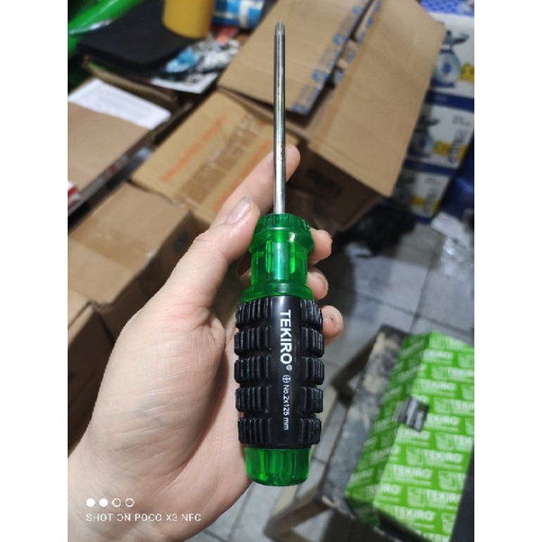 obeng granat tekiro 4inch (100mm)/obeng bunga gagang karet 4inch tekiro (+)