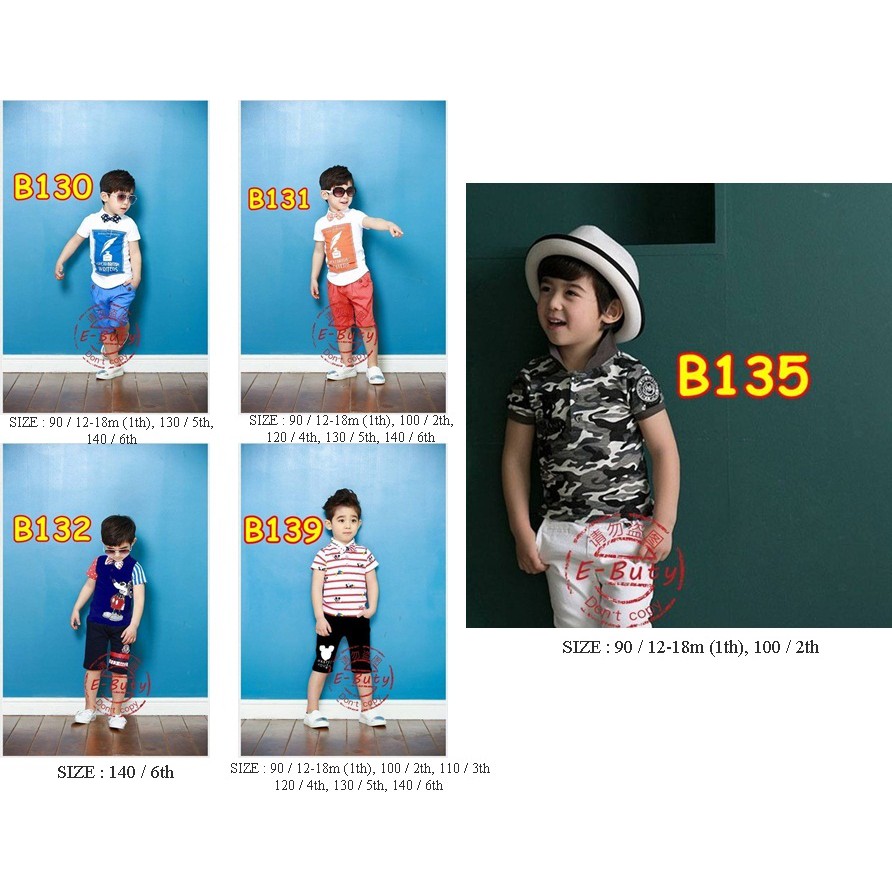 B130 / B131 / B132 / B135 / B139  BAJU SETELAN ANAK LAKI-LAKI