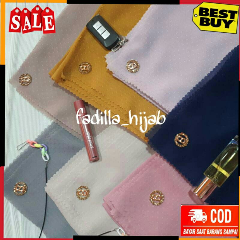 Fadilla_Hijab Kerudung Jilbab Segi Empat Polos Rubycorn Plat Buttonscarves Kw Terbaru Jambi Murah