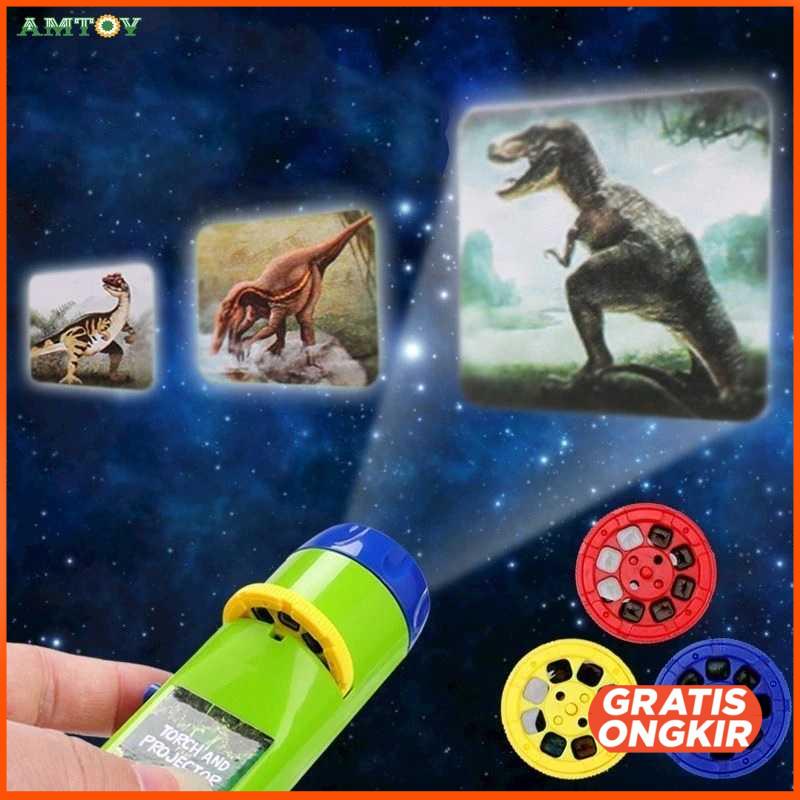 Mainan Anak 4 in 1 Projector Flashlight Animal Series LTC726