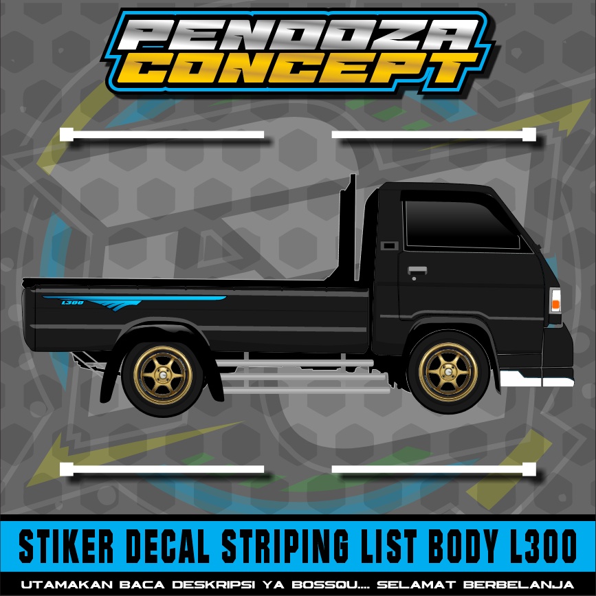 (TERMURAH) STIKER STRIPING LIST BODY SAMPING PICKUP L300 BIRU