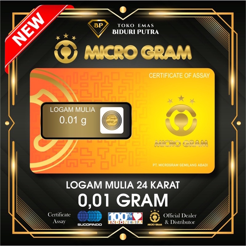 EMAS MINI MICRO GRAM 0.01gram LOGAM MULIA 24KARAT DIJAMIN ASLI ORIGINAL TERMURAH SOUVENIR GIFT HADIAH KADO BABY GOLD/ MINIGOLD / MINIGRAM