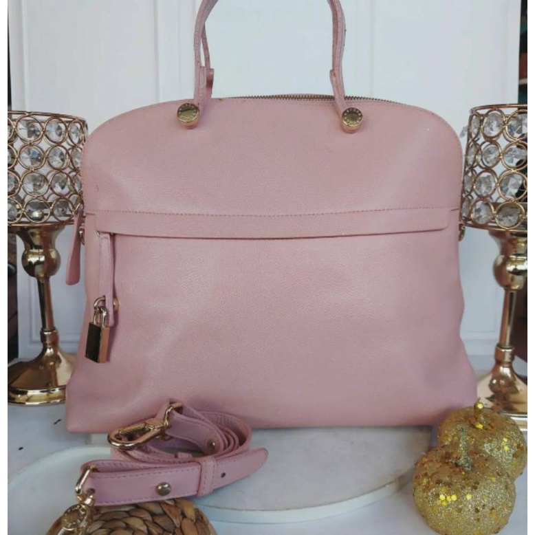 ORIGINAL 10000% tp defect kerimpa2 ngeletek catnya Furla Piper Dome Dusty Pink Large