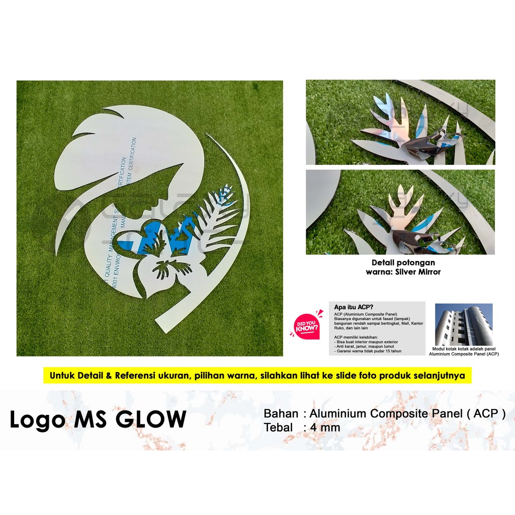 Logo MS GLOW - Material: ACP (Aluminium Composite Panel)
