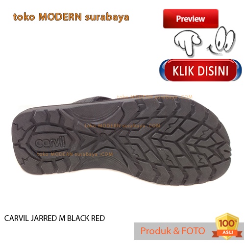 CARVIL JARRED M BLACK RED sandal pria sandal jepit jempol