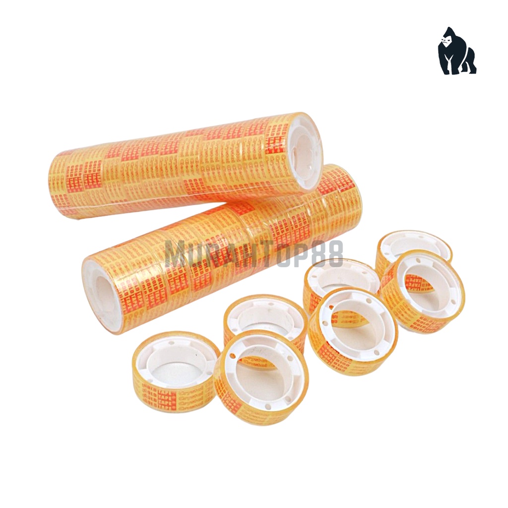 

Isolasi Bening Kecil 1/2 inch Gold Tape / Selotip Solasi Kado Tipis / Cellotape Goldtape 12 mm x 10 yard [PER PCS]