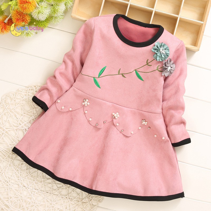 YESBABY Dress  Anak  Perempuan  Korea Lengan Panjang Motif 