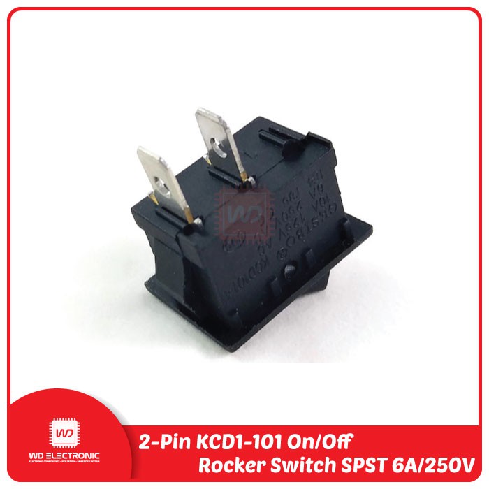 Rocker Switch SPST KCD1-101 6A 250V 2 pin 15x21mm Saklar on off 2 pin