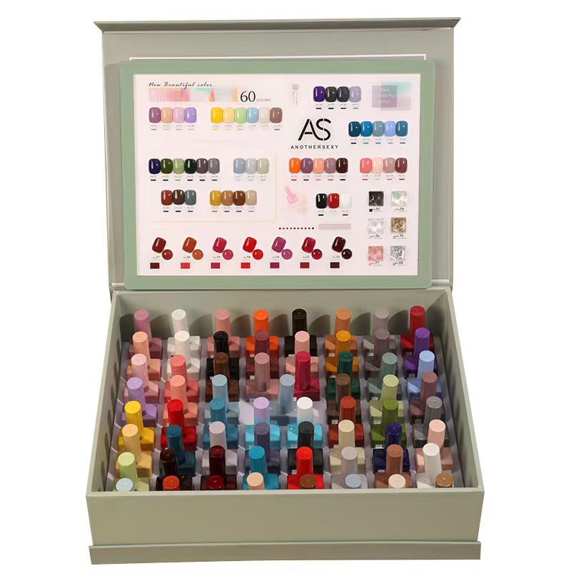 AS 1Set  Nail Gel Polish 15ml 60 Warna / AS Nail Gel Polish 1 Set /  Kutek UV Gel Set AS / Kutek Gel AS 60 Warna