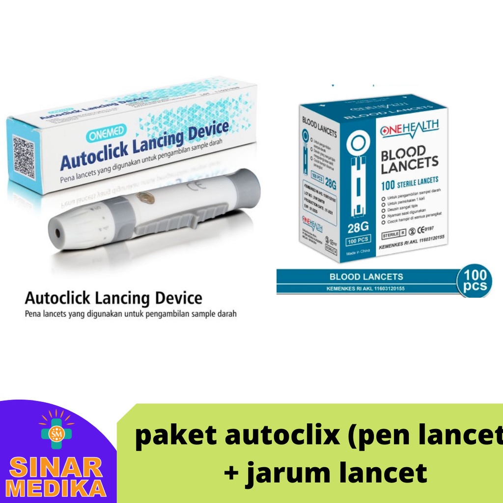 PAKET AUTOCLIX PEN LANCET DAN JARUM LANCET 100