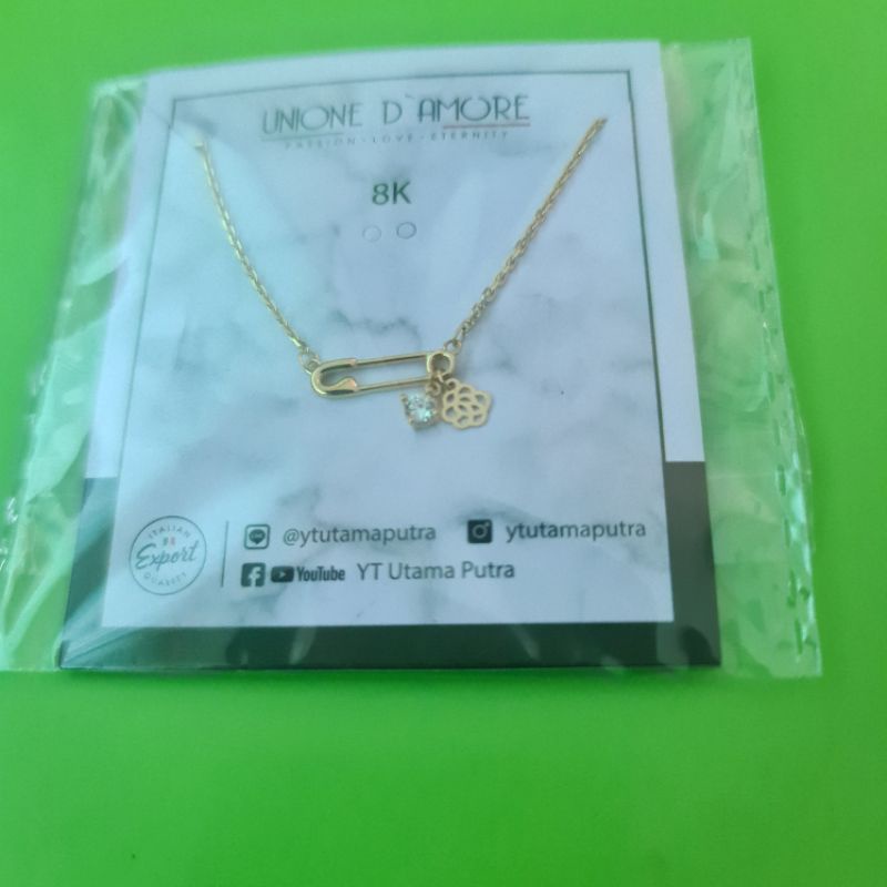 Kalung peniti rose variasi mata YT kadar 8K 375