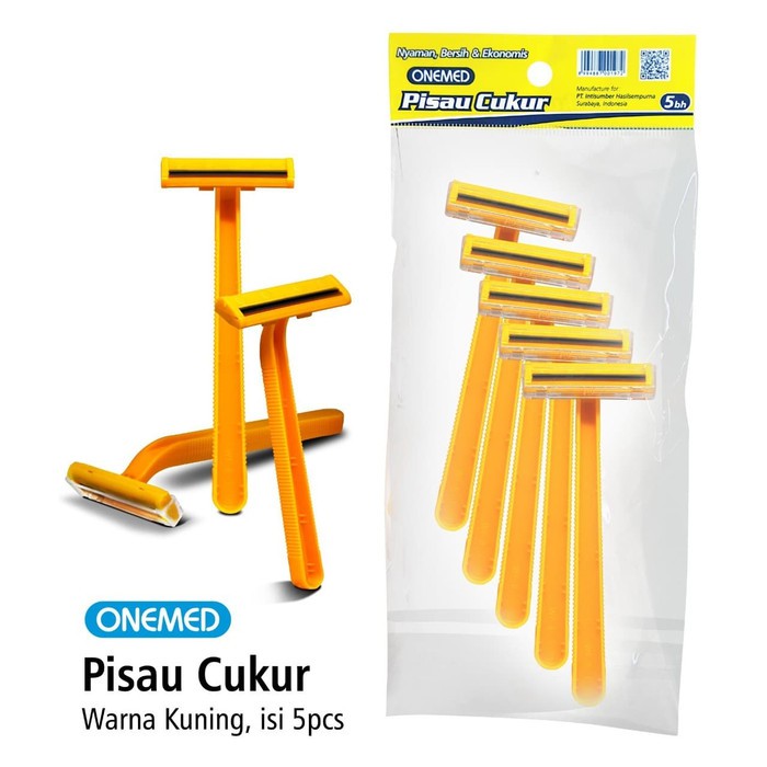 Pisau Cukur Kuning Onemed 5 pcs