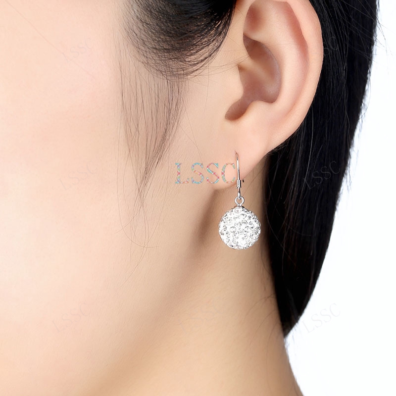 [Bayar Di Tempat] 2020 Korea Mode Bola Kristal Anting Earrings Untuk Pesta Wanita Perhiasan