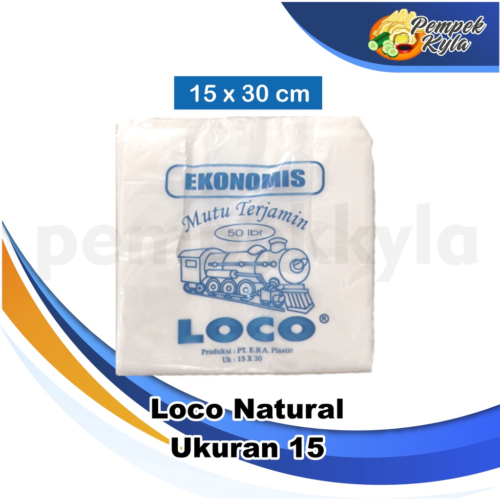 Kantong Plastik Kresek Loco Natural 15 x 30 isi 50 lembar