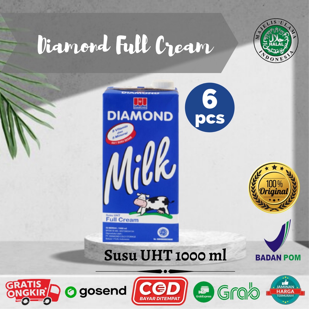 

Susu Diamond Fresh Milk Susu Uht Susu Segar 6 x 1000 ml / 1 Liter Murah dan Berkualitas