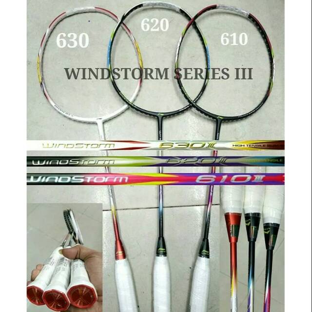 Raket Badminton Lining Windstorm 610III / 620III / 630III Original 100%