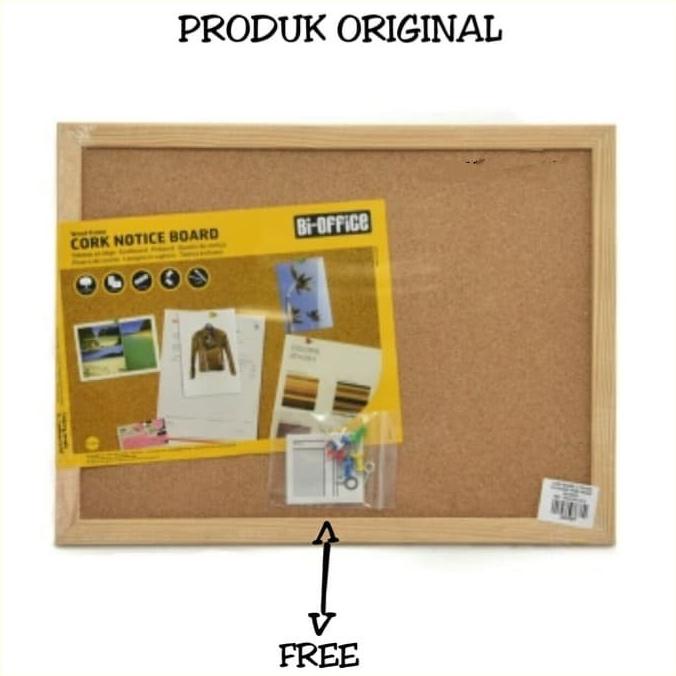 

(COD) Cork Notice Board Fibre Board 40x30cm Papan Mading Kayu Gabus FREE ONGKIR Kode 132