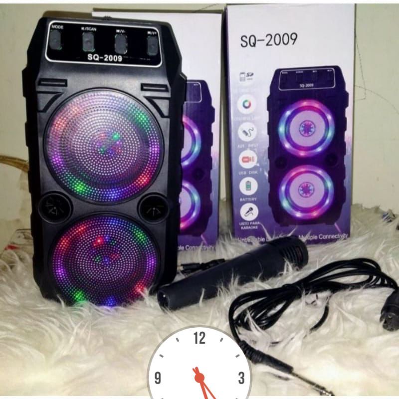 speaker Bluetooth free mic karaoke + lampu disko ajeb-ajeb