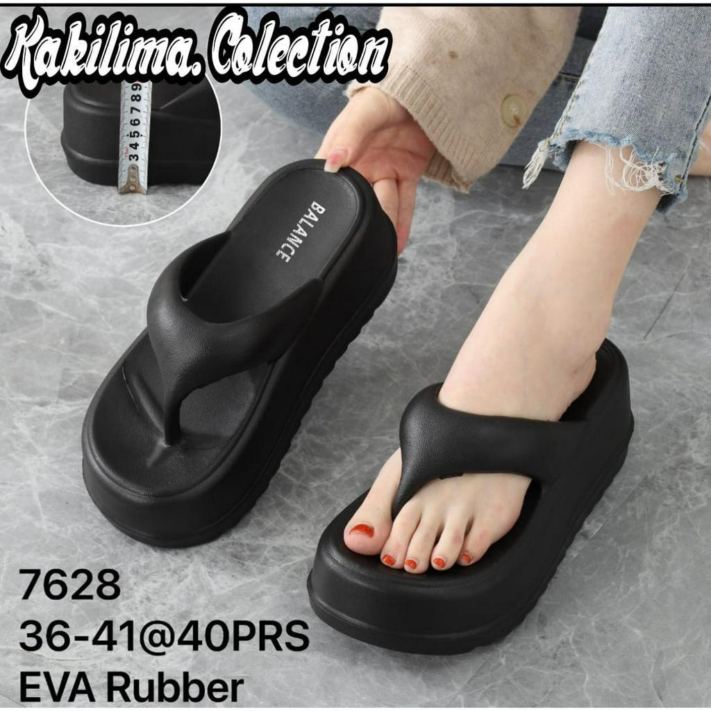 (WAJIB NAIK SIZE POLA KECIL) Sandal jepit eva rubber perempuan sandal wedges wanita kekinian