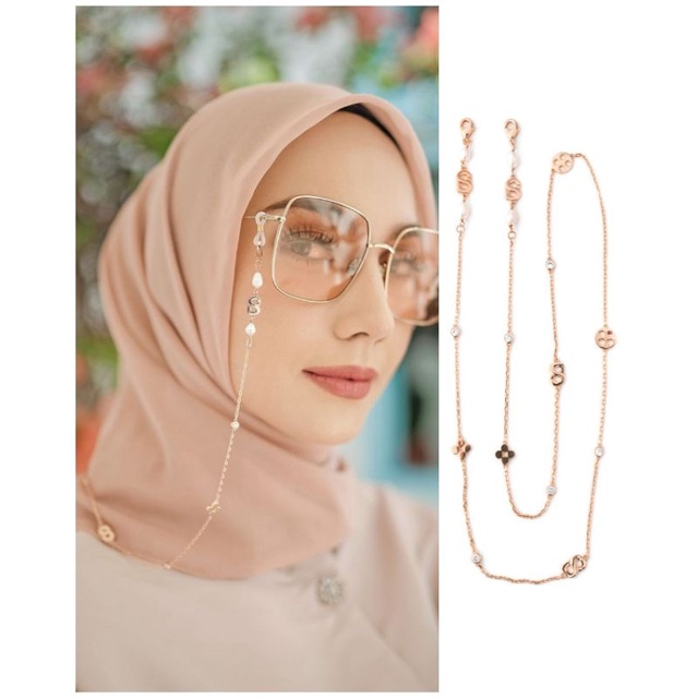 The Everything Monogram Long Chain Rose Gold