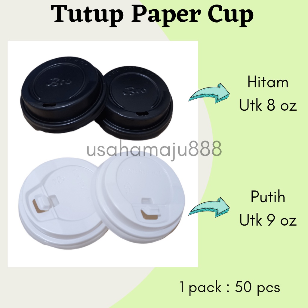 Tutup Paper Cup 8 oz 9 oz / Sedotan Paper Cup 12 cm