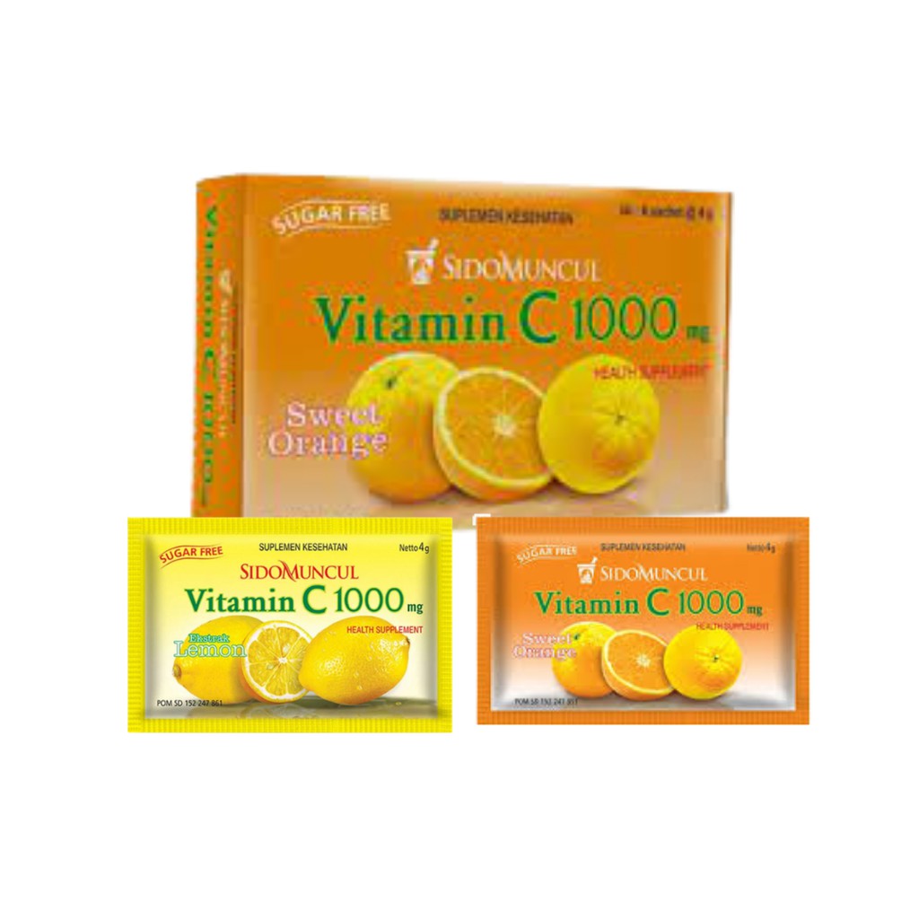 VITAMIN C 1000 SIDOMUNCUL RASA JERUK DAN LEMON 1 BOX