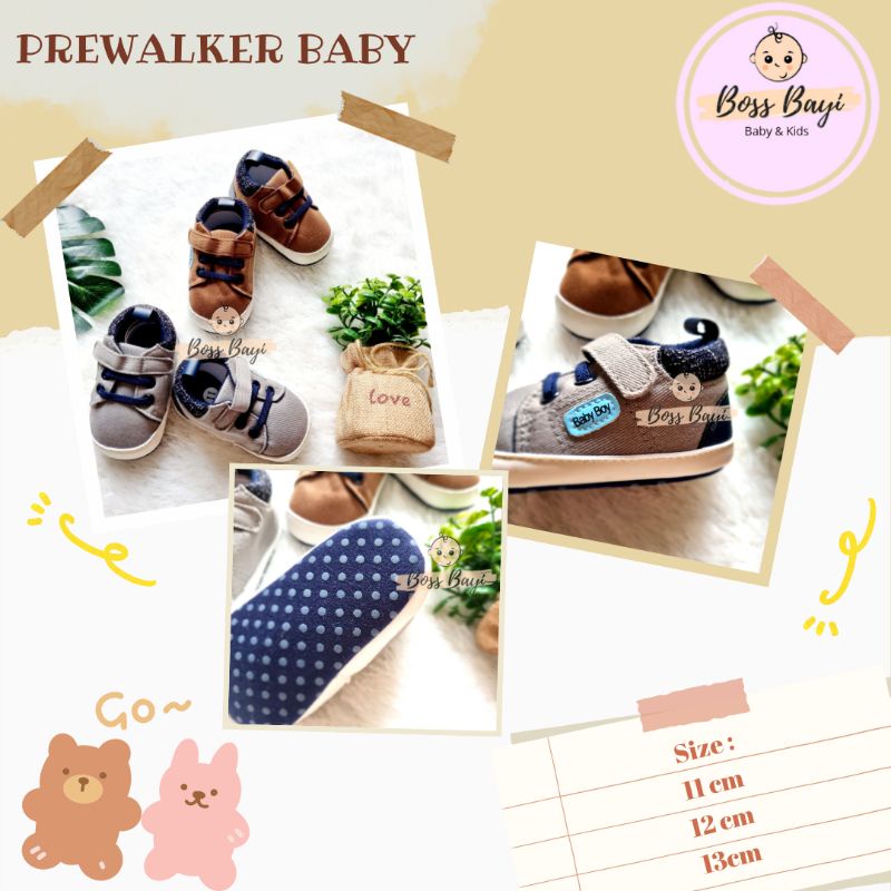 BOSS BAYI - Prewalker Shoes Baby / Sepatu Prewalker Fashion Bayi Antislip 11cm,12cm,13cm