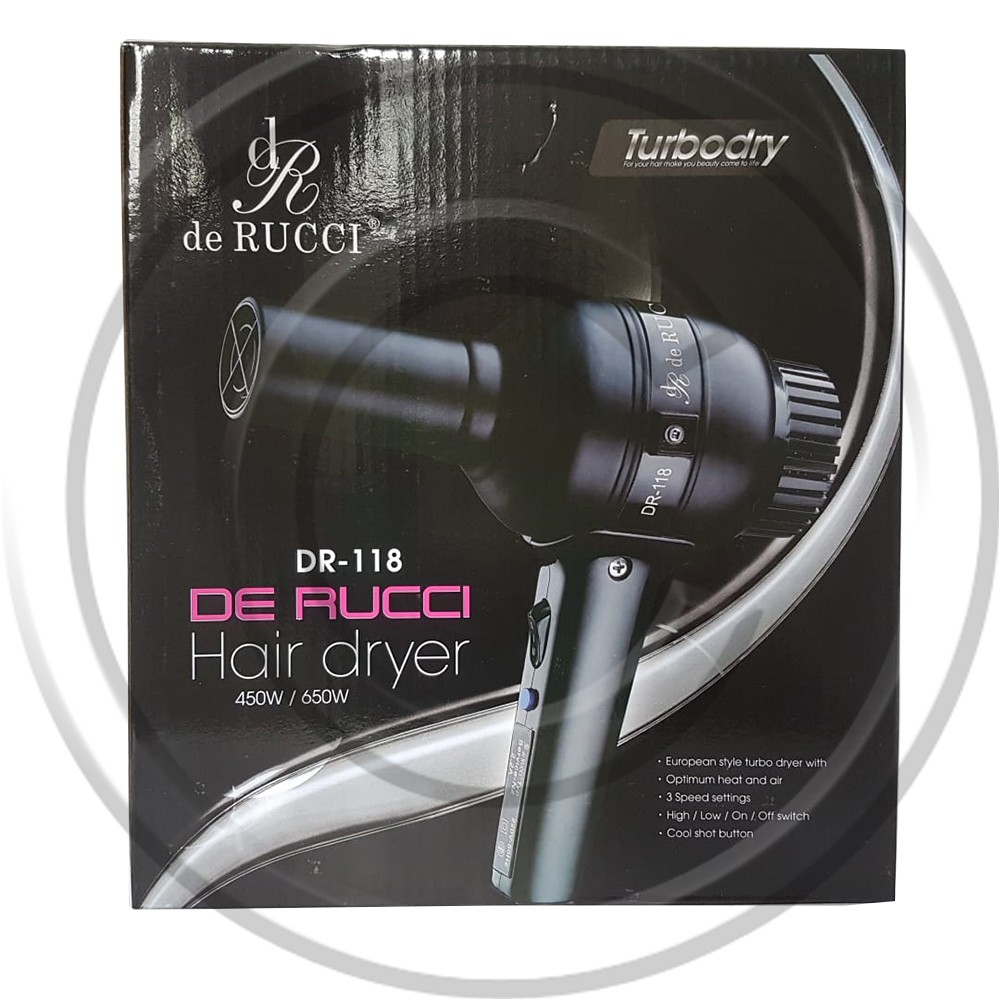 DE RUCCI / HD DR-118 / HairDryer (Pengering Rambut) Turbo Dry