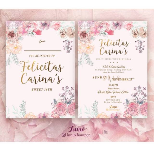 

Soft Pink Flower Invitation