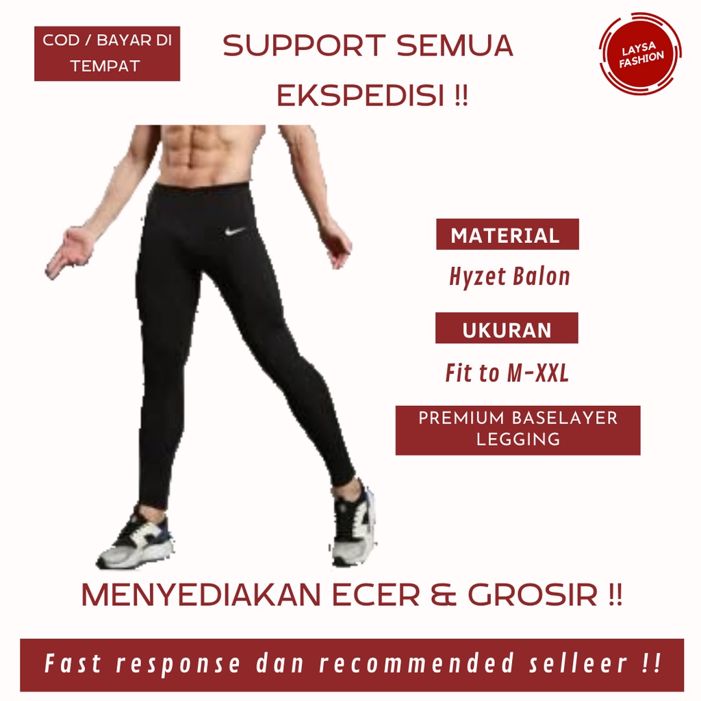 COD Lejing Olahraga Lejing Laki-Laki Legging Sport Pakain Pria Legging Pria Legging Baselayer Pria Murah Celana Panjang Baselayer Legging Lejing Leging Stretch Bahan Hyzet Baloon Logo Nike Murah Bandung Celana Legging Baselayer Running Gym Jogging Bandung