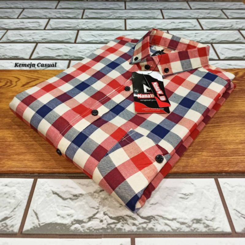 kemeja pria lengan pendek casual premium - kemeja casual lengan pendek motif kotak kotak terbaru - kemeja lengan pendek katun import