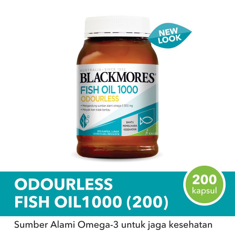 Blackmores Odourless Fish Oil 1000 Bpom Kalbe 90 S 200 S Omega 3 Minyak Ikan Obat Jantung Indonesia