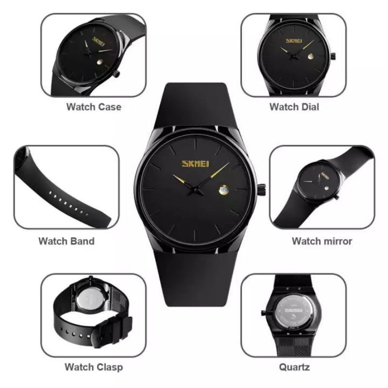 (Cod)Jam Tangan Pria Skymeii Tanggal Aktif Strap Rubber/Karet(Dikirim Jakarta)