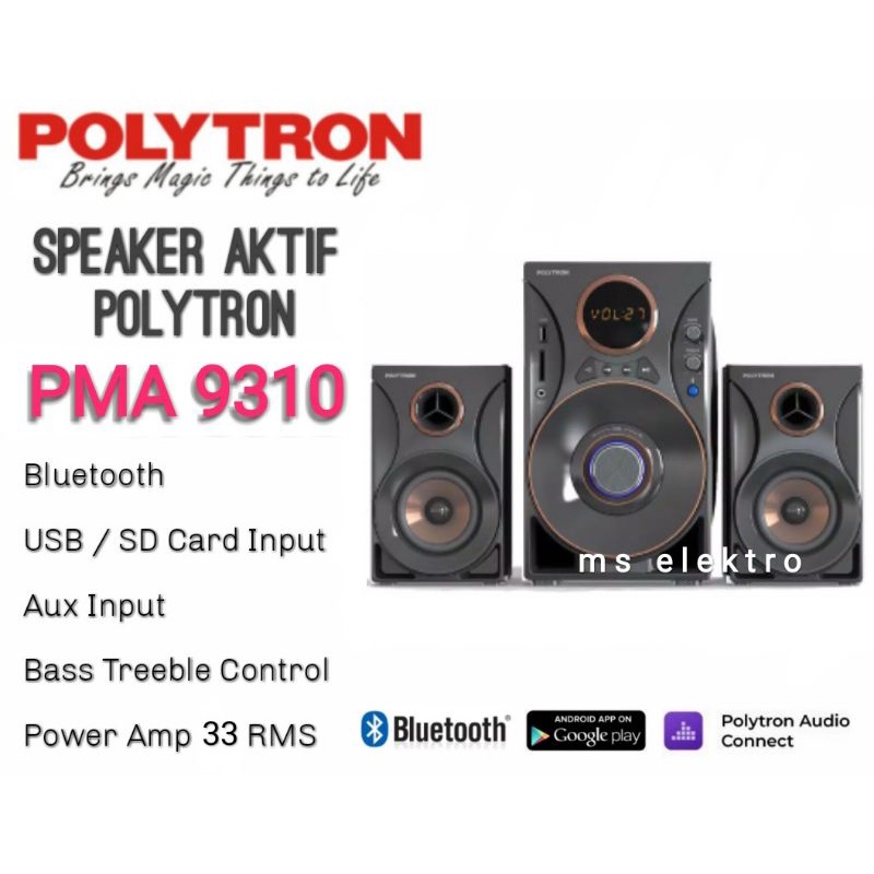 Speaker Aktif Polytron Bluetooth Usb Multimedia PMA 9507 9506 9505 9503 9501 9311 9310 9300-9310