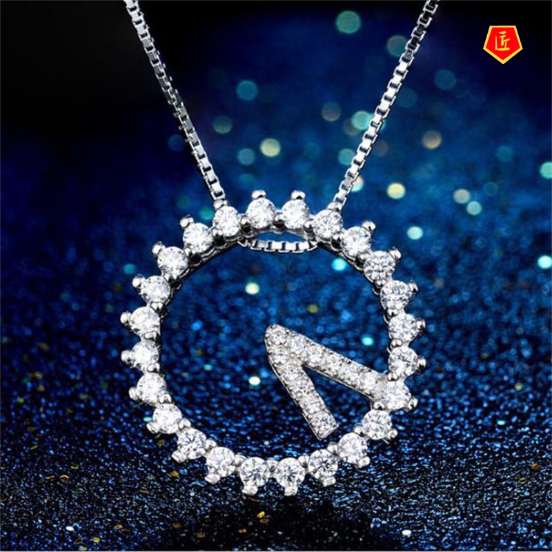 [Ready Stock]Super Flash Zircon Clock Pendant Silver Necklace Special-Interest Design