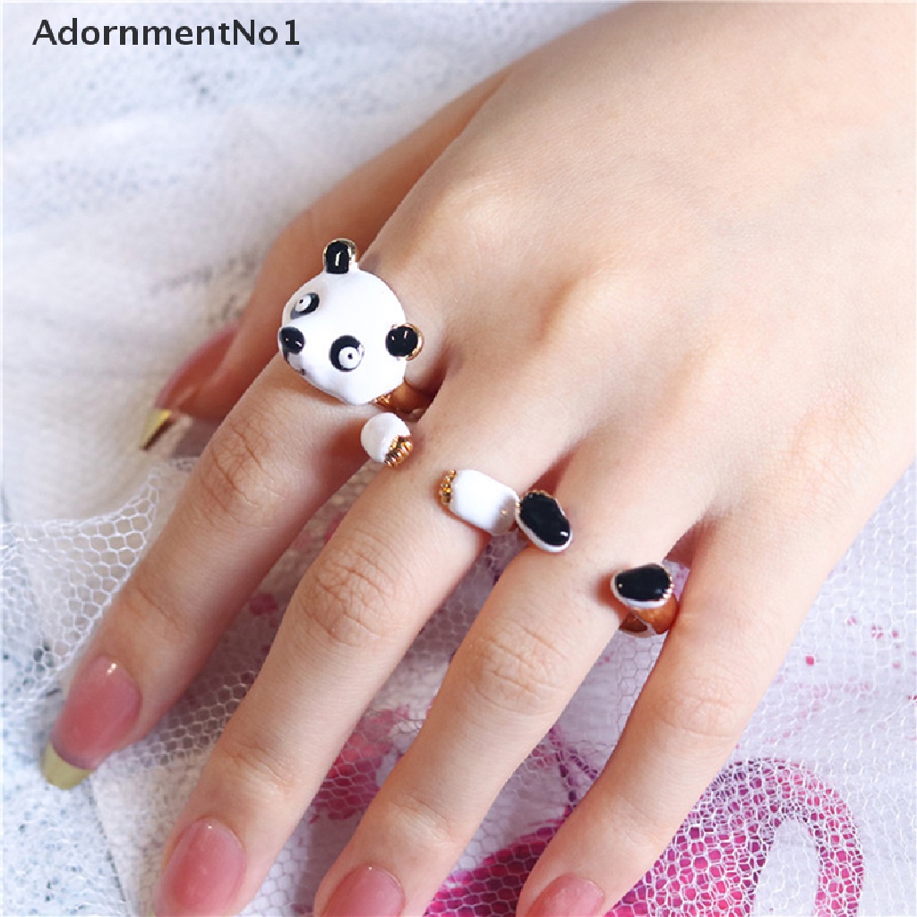 (AdornmentNo1) 3pcs / set Cincin Metal Kombinasi Desain Panda 2022 Beijing