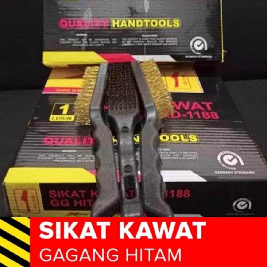 Sikat Kawat Baja Kuningan gagang Fiber Full 6 Baris