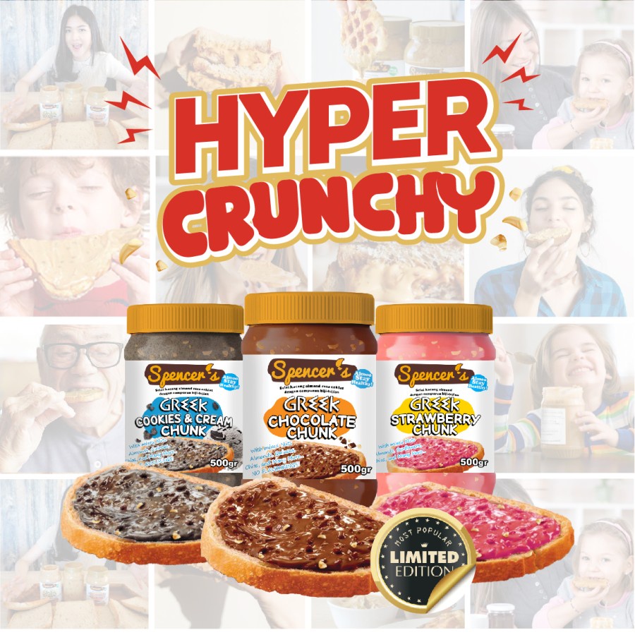 

Spencer's Chia Greek Spread (500gr) - Chocolate, Cookies and Cream, Strawberry Spencers Murah Promo Selai Sehat