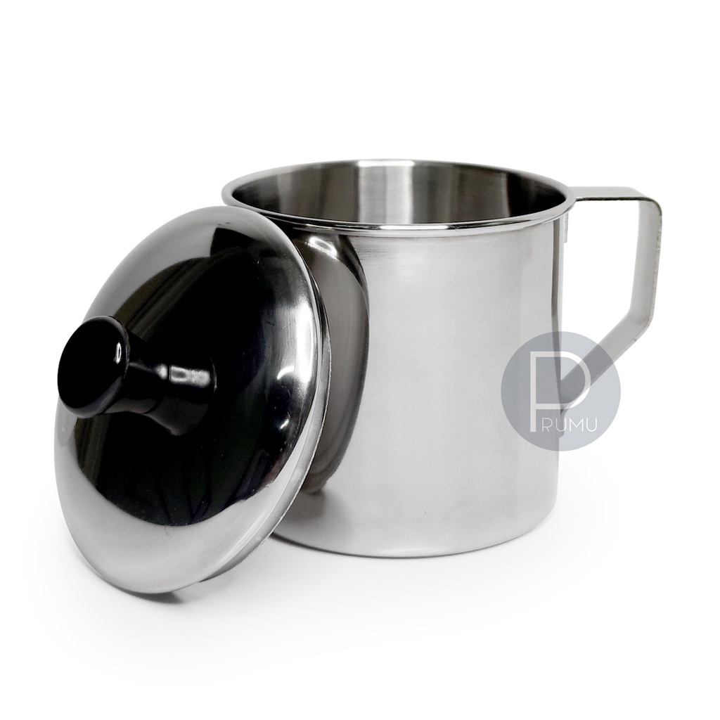 Mug Stainless Steel 450ml - Gelas Mug Stainless - Mug Tutup - Gelas Kopi Stainless YD554 9cm