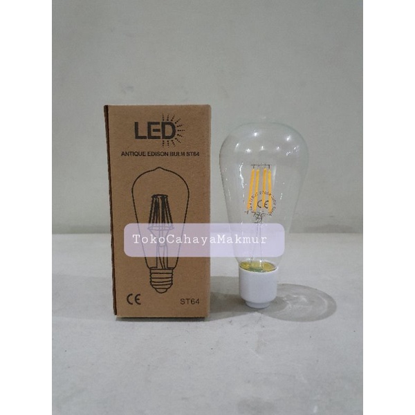 Lampu Cafe Classic/Lampu Led Filamen ST64 4w 4watt - Cahaya Kuning