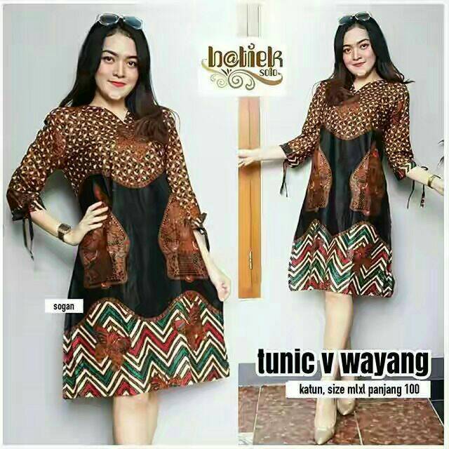 BATIK TUNIC "V" MOTIF WAYANG | BATIK WANITA