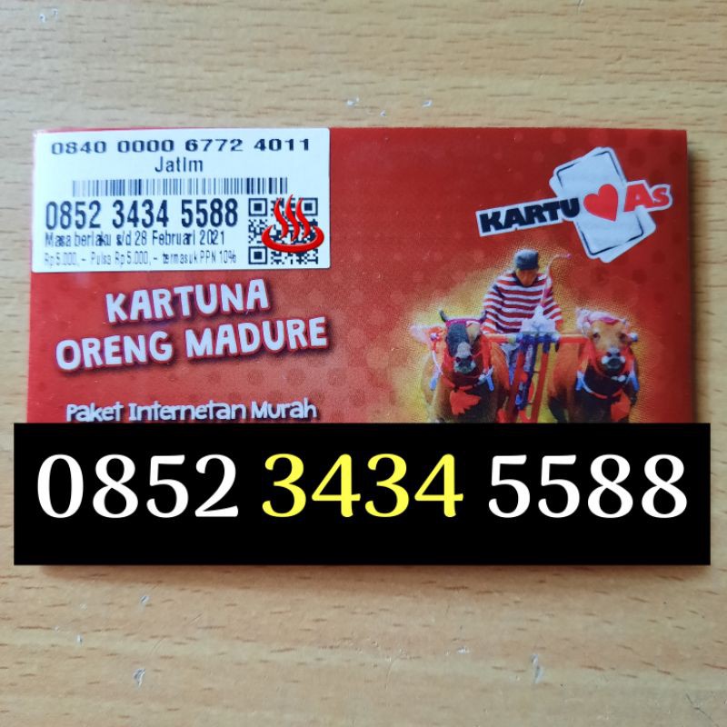 Nomor cantik perdana telkomsel kartu as abab aabb 3434