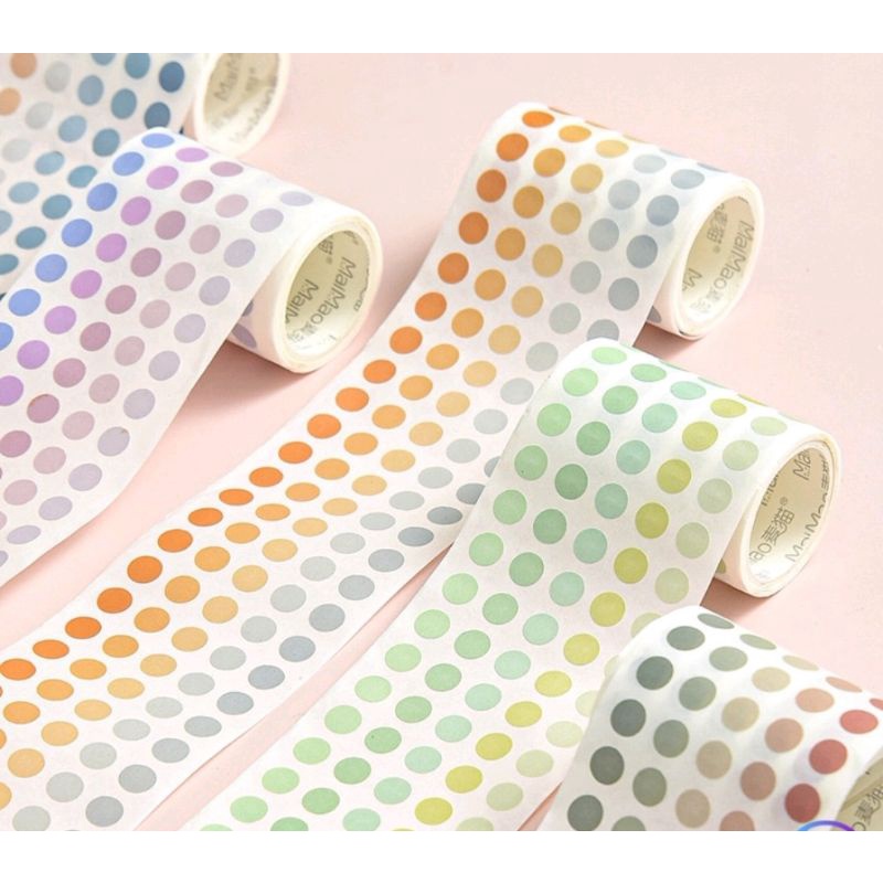 (100 pcs) Stiker Dot Washi Tape Kecil Warna-warni Dekorasi Sharing murah