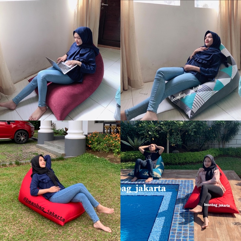 BEAN BAG TRIANGLE DEWASA SIZE XL TERMASUK ISI SIAP PAKAI